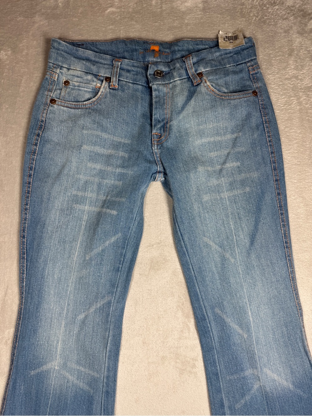 NWT Deadstock Y2K 7 For All Mankind Embroidered A Pocket Bootcut Blue Jeans 24 - Picture 6 of 17